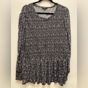 4 for $25 🖤 Lily Morgan Floral Print Peplum Top Size 2X 🖤